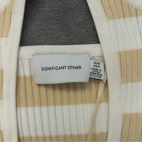 SOLD—NWT Significant Other Blair Top in Almond/Cream Stripe - Picture 5 of 8